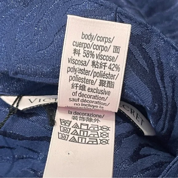 NWT Victoria Secret Pajama Zebra Jumpsuit Jumper Medium Blue Black Retail $150 - Picture 11 of 12